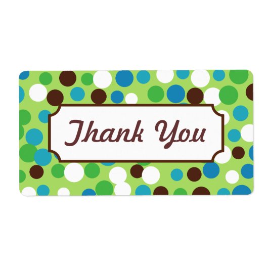 Levendige groene dank voor uw labels (Voorkant)