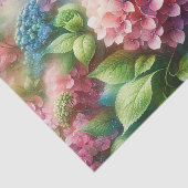 Levendige groene en roze Hydrangea Decoupage Tissuepapier (Detail)