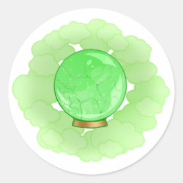 Levendige groene gekraakte kristallen bal ronde sticker
