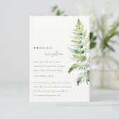 LEVENDIGE GROENE GOUDEN AQUAREL VARENS RECEPTIE KAART (Staand voorkant)