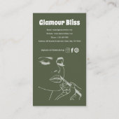 Levendige groene make-up artiest salon visitekaartje (Achterkant)