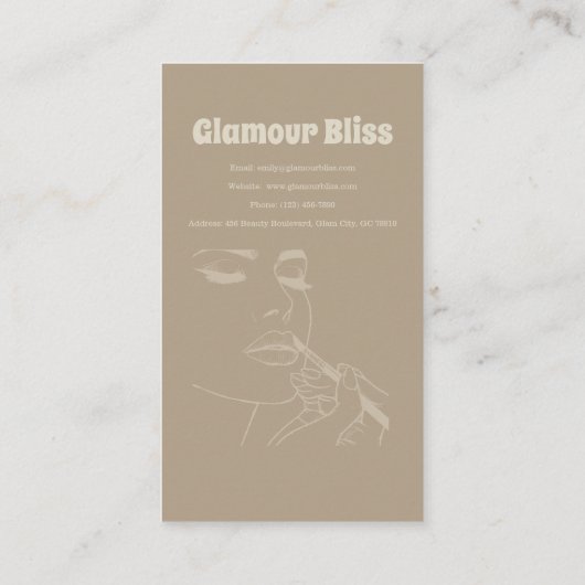 Levendige groene make-up artiest salon visitekaartje (Achterkant)