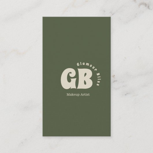 Levendige groene make-up artiest salon visitekaartje (Voorkant)