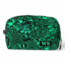 Levendige Groene Monogram Reis Toilettas