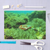 Levendige groene oceaan koraal en Zee schildpad Tissuepapier (Craft)