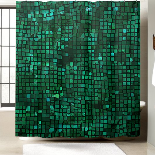 Levendige groene Sequin Douchegordijn