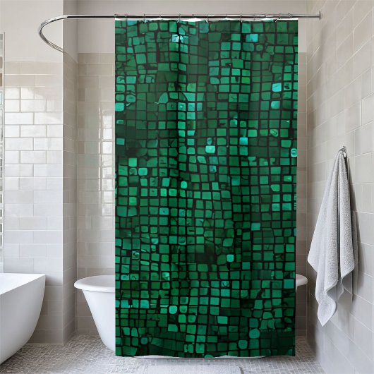 Levendige groene Sequin Douchegordijn