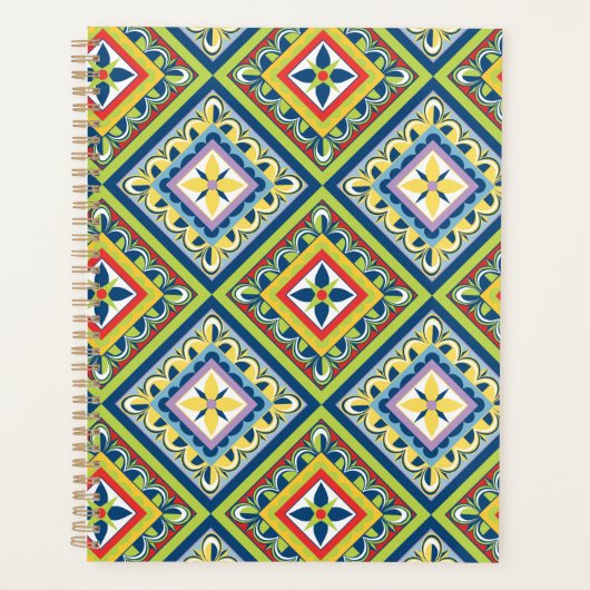 Levendige Groene Talavera-tegelplanner Planner (Voorkant)
