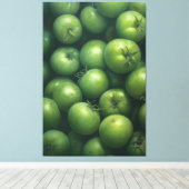 Levendige groene tomaat stilleven olieverfschilder canvas afdruk (Insitu (Houten vloer))