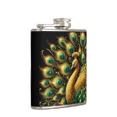 Levendige groene veren van een majestueuze pauw heupfles (Rechts)