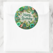 Levendige Groene Verjaardag sticker (Tas)