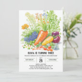 Levendige groenten tuin verjaardag kaart (Staand voorkant)