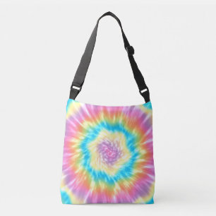 Levendige Groovy Stropdas-Dye Spiral in Pastelkleu Crossbody Tas