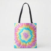 Levendige Groovy Stropdas-Dye Spiral in Pastelkleu Tote Bag (Voorkant)