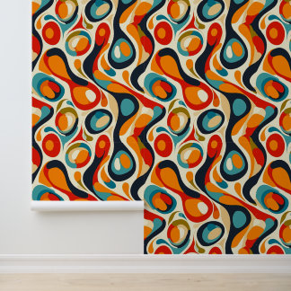 Levendige Groovy Swirl patroon Behang