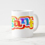 Levendige grote en kleurrijke jumbospecialistische grote koffiekop (Voorkant rechts)