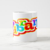 Levendige grote en kleurrijke jumbospecialistische grote koffiekop (Voorkant)