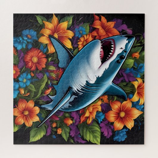 Levendige haai: een Abstracte puzzel Legpuzzel (Horizontaal)