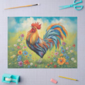 Levendige Haan in de bloementuin Tissuepapier (Craft)