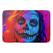 Levendige Halloween make-up kunst Badmat (Voorkant)