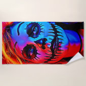 Levendige Halloween make-up kunst Strandlaken (Voorkant)
