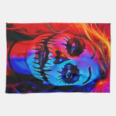 Levendige Halloween make-up kunst Theedoek (Horizontaal)