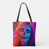 Levendige Halloween make-up kunst Tote Bag (Achterkant)