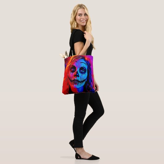 Levendige Halloween make-up kunst Tote Bag (Op model)