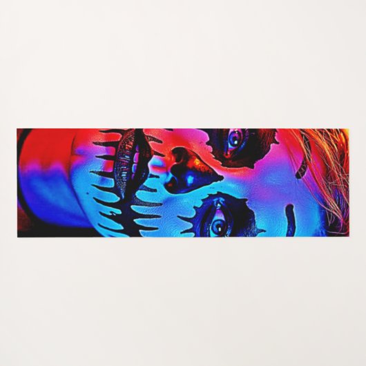 Levendige Halloween make-up kunst Yogamat (Achterkant (horizontaal))