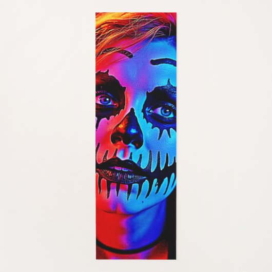 Levendige Halloween make-up kunst Yogamat (Voorkant)
