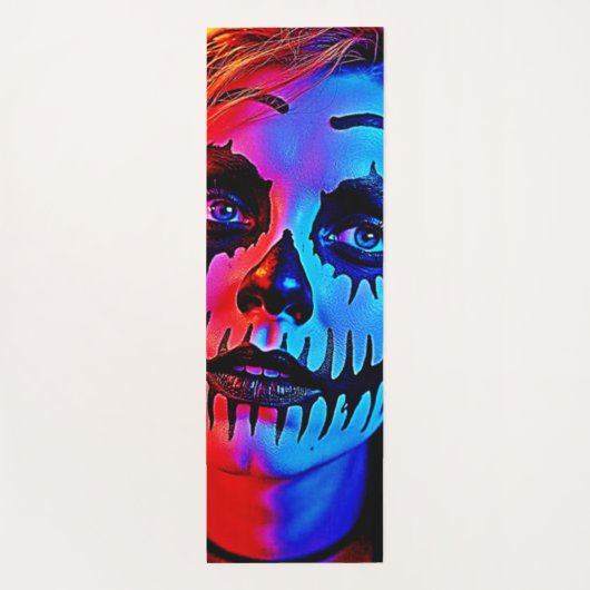 Levendige Halloween make-up kunst Yogamat (Achterkant)