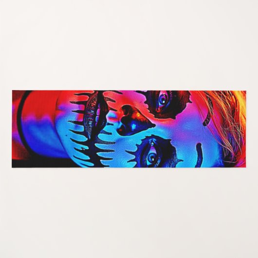 Levendige Halloween make-up kunst Yogamat (Voorkant (horizontaal))