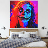 Levendige Halloween-make-upkunst Canvas Afdruk (Insitu (Slaapkamer))