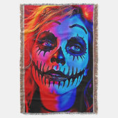 Levendige Halloween-make-upkunst Deken (Voorkant Verticaal)