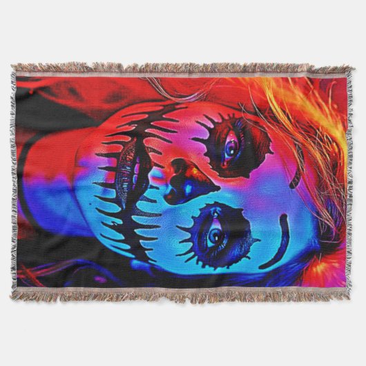 Levendige Halloween-make-upkunst Deken (Voorkant)
