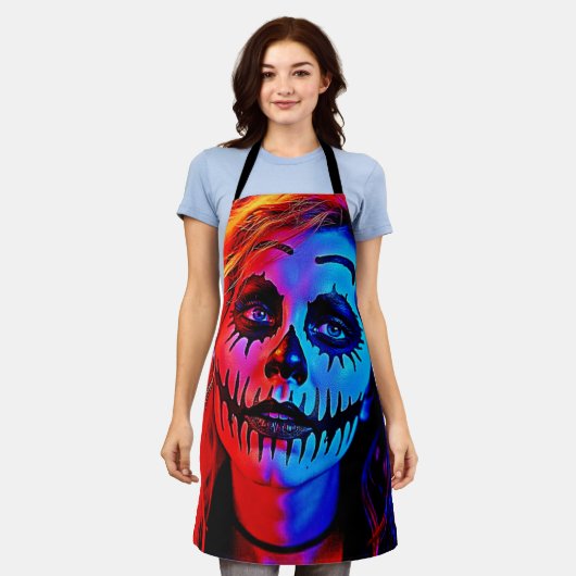 Levendige Halloween-make-upkunst Schort (Gedragen)