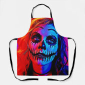 Levendige Halloween-make-upkunst Schort (Voorkant)