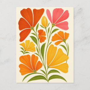 Levendige handgeschilderde wilde bloemen kunst feestdagenkaart