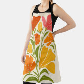 Levendige handgeschilderde wilde bloemen kunst schort (Insitu)