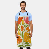 Levendige handgeschilderde wilde bloemen kunst schort (Gedragen)