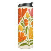 Levendige handgeschilderde wilde bloemen kunst thermosbeker (Gedraaid links)