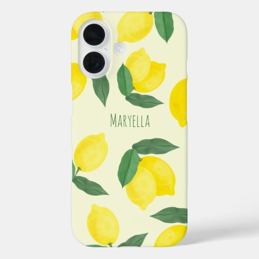 Levendige Handgetekende Gele Citroenen Aquarel Case-Mate iPhone Case (Achterkant)