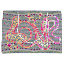 Levendige handgetekende liefde met hart groot cadeauzakje