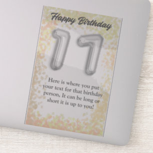 Levendige 'Happy 17th Birthday' Sticker - Aanpasse