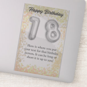 Levendige 'Happy 18th Birthday' Sticker