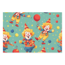 Levendige Happy Birthday Clowns Patroon