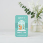 Levendige Happy Cat op Windows Sill Pet Sitting Visitekaartje (Staand voorkant)