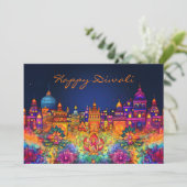 Levendige Happy Diwali met aangepaste tekst (Staand voorkant)