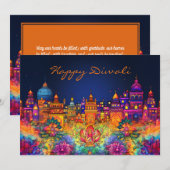Levendige Happy Diwali met aangepaste tekst (Voorkant / Achterkant)