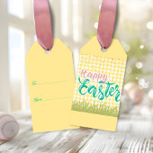Levendige Happy Easter bericht Cadeaulabel